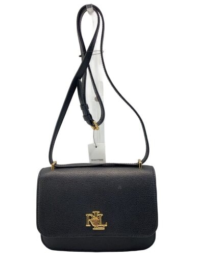 商品画像：ロゴ金具/ターンロック/ショルダーバッグ/レザー/BLK/無地 1