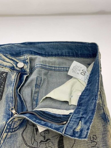 商品画像：プリントスキニーパンツ/30/デニム/インディゴ/使用感・色移り有 3