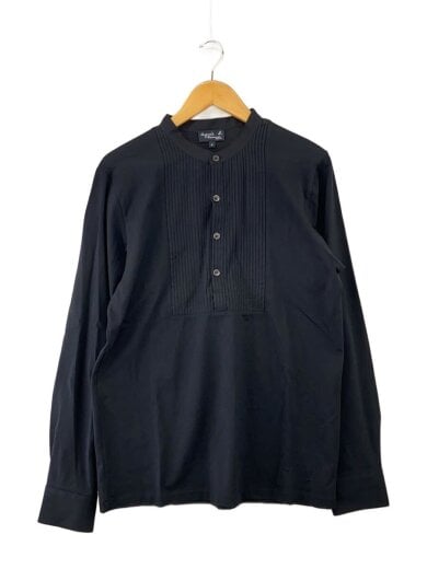商品画像：ヘンリーネックカットソー/イカ胸/1/コットン/BLK/無地// 1