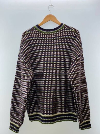 商品画像：マルチジャガードクルーネック/ニット・セーター/L/ウール/マルチカラー/総柄/11-15-0020-156 2