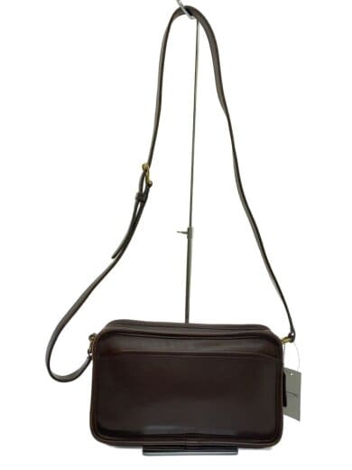 商品画像：OLD/ショルダーバッグ/レザー/ブラウン/USA製/角スレ・キズ有/ZIP丸カン 1