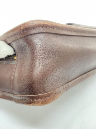 商品画像：OLD/ショルダーバッグ/レザー/ブラウン/USA製/角スレ・キズ有/ZIP丸カン 7