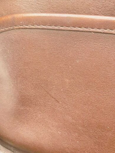 商品画像：OLD/ショルダーバッグ/レザー/ブラウン/USA製/角スレ・キズ有/ZIP丸カン 9