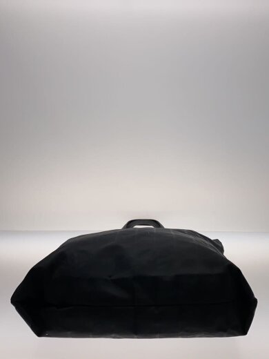 商品画像：ニュートラベルライン 縦長 トートバッグ/マチ無し/ナイロン×レザー/ブラック/リペア有 4