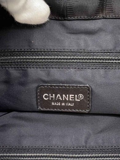 商品画像：ニュートラベルライン 縦長 トートバッグ/マチ無し/ナイロン×レザー/ブラック/リペア有 5