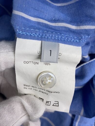 商品画像：Oversized Shirt/長袖シャツ/1/コットン/ブルー/ストライプ/US1323/全体シワ有 4