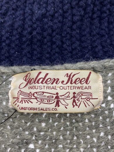 商品画像：80s/Golden Keel/ショールカラー/カウチンカーディガン/ウール/GRY/総柄 3