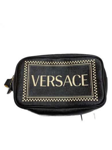 商品画像：90s Logo Print Leather Belt Bag/ショルダーバッグ/PVC/BLK/汚れ有 1