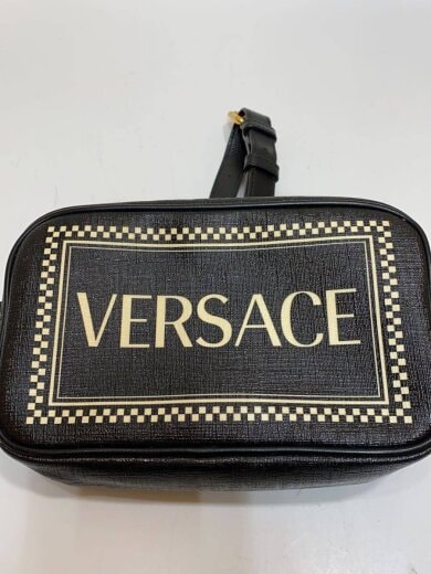 商品画像：90s Logo Print Leather Belt Bag/ショルダーバッグ/PVC/BLK/汚れ有 5