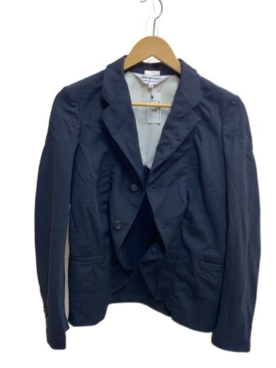 コムコム/20SS/ステッチ/シワ加工/ジャケット/M/ポリエステル/BLK/無地/RE-J019