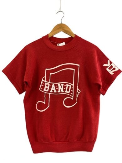 商品画像：70-80S/USA製/半袖/スウェット/M/コットン/RED/無地/毛玉有 1