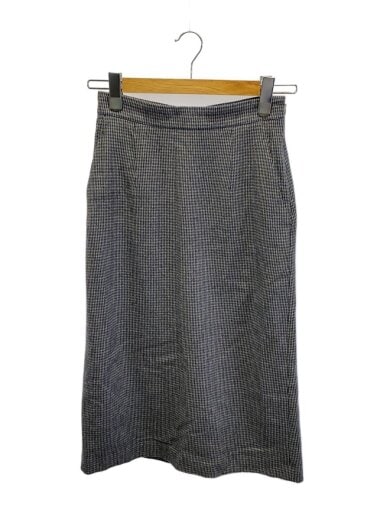 商品画像：ホースチャーム付 レイヤーロングスカート/36/ウール/GRY/千鳥格子/031-4120235 1