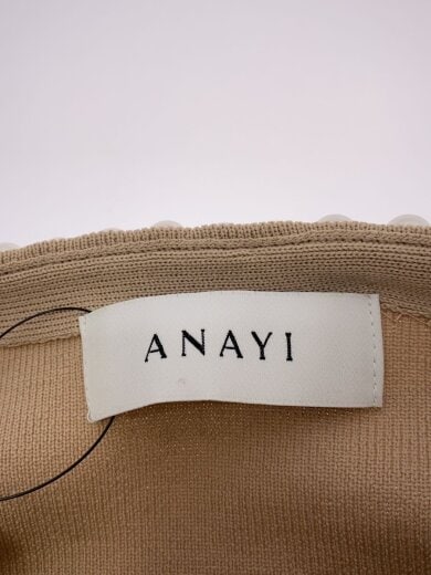 商品画像：パールネック ジップカーディガン/36/ポリエステル/BEG/102228-16-720-11-360 3