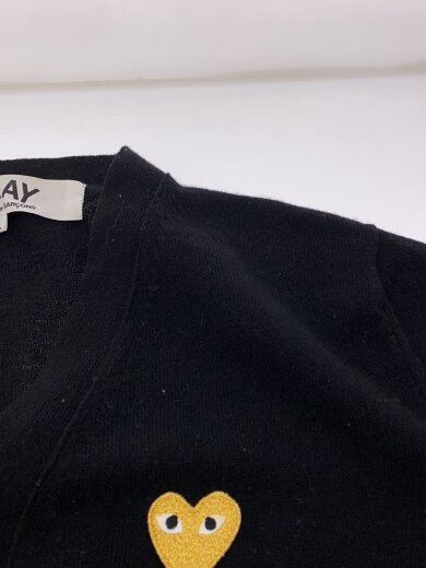 商品画像：PLAY CARDIGAN/GOLD HEART/ゴールドエンブレム/L/ウール/BLK/AZ-N050/毛玉 7