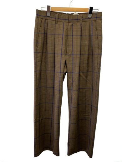 商品画像：26SS/wool mohair baggy fit trouser/3/ウール/ブラウン/チェック 1