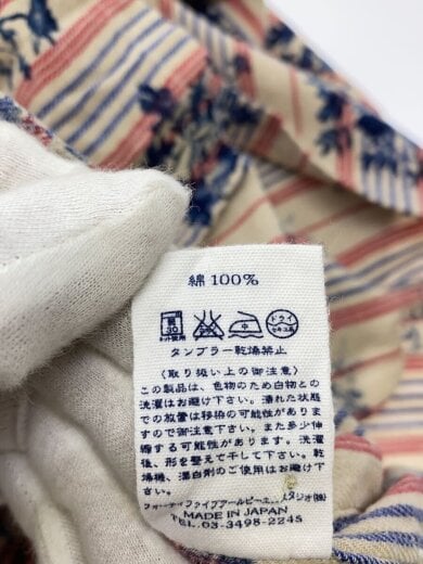 商品画像：AI INDIGO/長袖ワンピース/0/コットン/BEG/花柄×ストライプ 4