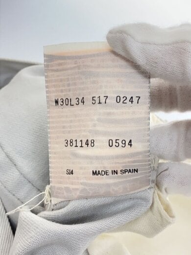 商品画像：90s/ユーロ/スペイン製/ストレートパンツ/30/デニム/WHT/無地/517 0247 7