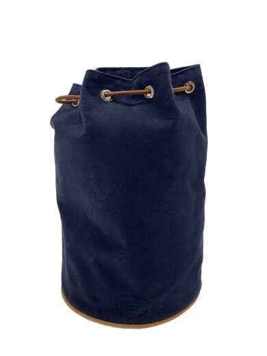 商品画像：ポロションミミルPM/シルバー金具/ショルダーバッグ/レザー×キャンバス/NVY/無地 1