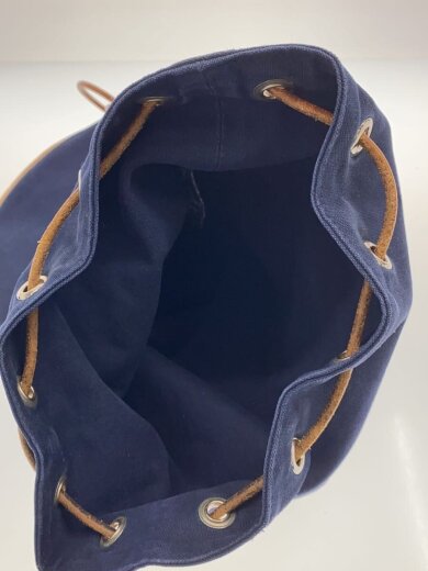 商品画像：ポロションミミルPM/シルバー金具/ショルダーバッグ/レザー×キャンバス/NVY/無地 6