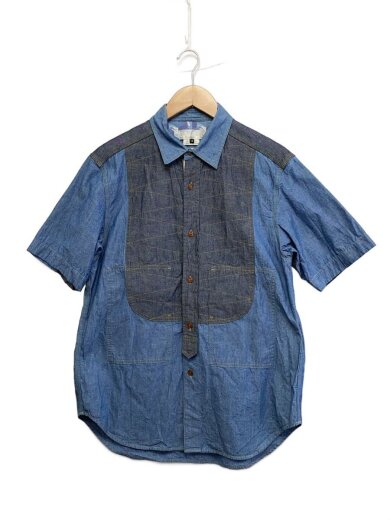 商品画像：13SS/シャンブレー/半袖シャツ/S/コットン/BLU/無地/EK-B007 1