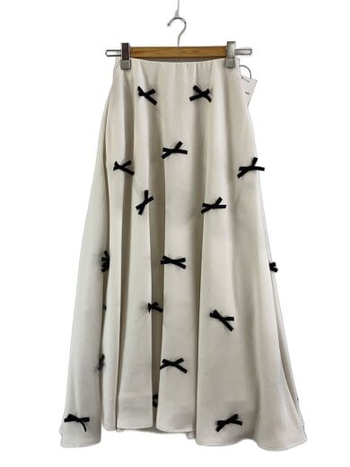 商品画像：リボンモチーフ ロングスカート/36/ポリエステル/IVO/SK-2230420 1
