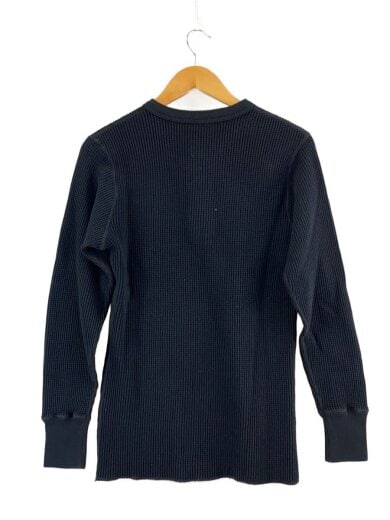 商品画像：ヘンリーネックサーマルカットソー/38/コットン/ブラック 2