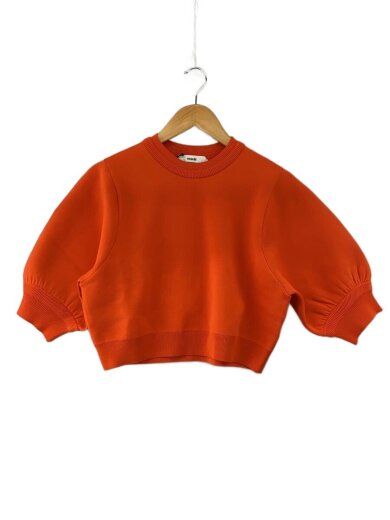 商品画像：DOUBLE FACE KNIT PULLOVER/38/ポリエステル/ORN/無地/VEK-7435-B 1