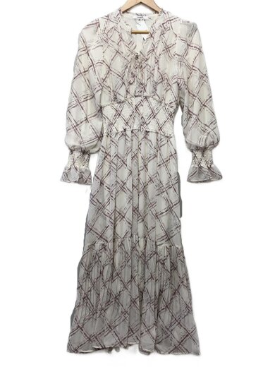 商品画像：Sustainable プリーツチェックワンピース/2/ポリエステル/ホワイト/SWFO245130 1