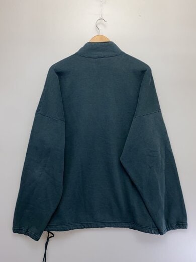 商品画像：～90S/USA製/ハーフジップ スウェット/裾ドローコード/XL/コットン/グリーン/汚れ有 2