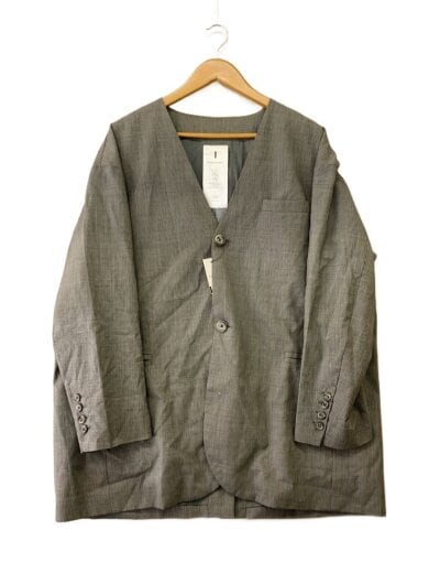 商品画像：18SS/ノーカラージャケット/2/ウール/GRY/ギンガムCK/181-20402 1