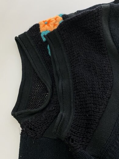 商品画像：バード×フラワー刺繍/ニットワンピース/半袖ワンピース/9/ウール/BLK/1462051// 6