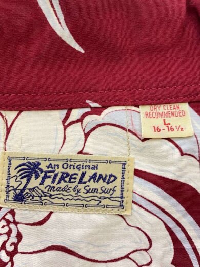 商品画像：FIRELAND/半袖シャツ/L/レーヨン/ボルド/総柄/M32187 3