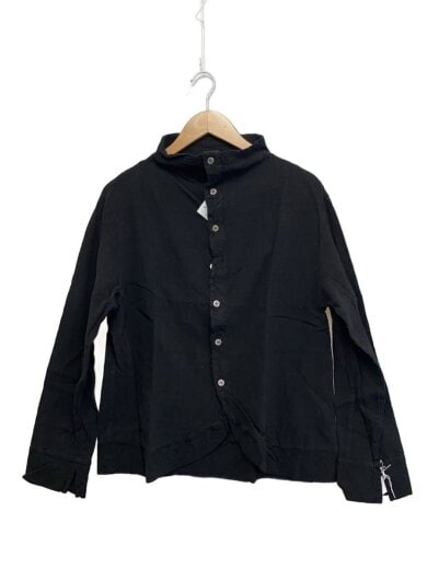 商品画像：縮絨加工/ハイネック/長袖シャツ/M/コットン/BLK/無地/PL73FJ021 1