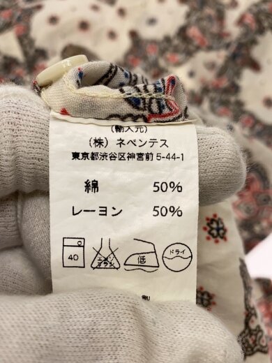 商品画像：開襟シャツ/USA製/コットン/半袖シャツ/M/レーヨン/WHT/総柄// 4