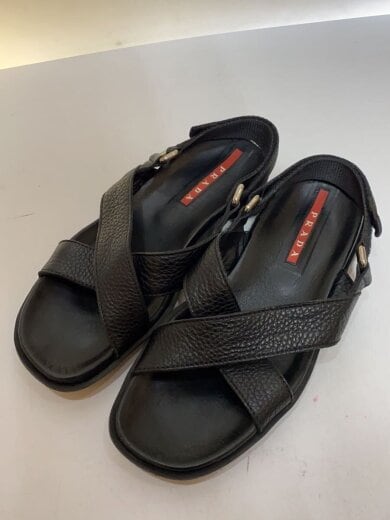 商品画像：プラスポ/クロスストラップ/サンダル/UK7/BLK/レザー/4X1199/つま先小傷有 2