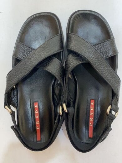 商品画像：プラスポ/クロスストラップ/サンダル/UK7/BLK/レザー/4X1199/つま先小傷有 3