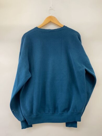 商品画像：90s/USA製/ブランク/前V/スウェット/XL/コットン/ブルー/ダメーシ有// 2