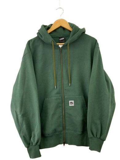 商品画像：SWEAT ZIP HOODIE/ジップパーカー/M/コットン/グリーン// 1