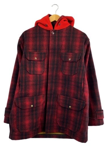 商品画像：VT/60S/Style.501/スリットフード付 ハンティングジャケット/バッファローチェック/42/RED// 1