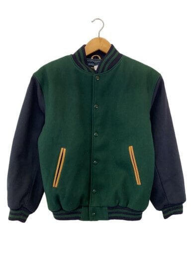 商品画像：80s/USA製/エルボーパッチ/スタジャン/L/ウール/GRN/無地 1