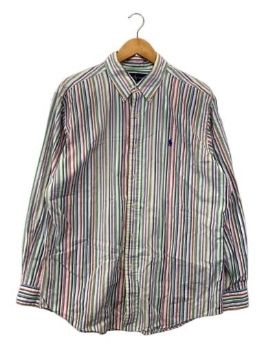 商品画像：90s/CUSTOM FIT/長袖シャツ/XL/コットン/マルチカラー/ストライプ/RN41381 1