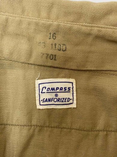 商品画像：-60s/COMPASS/長袖ワークシャツ/16/コットン/BEG/無地 3