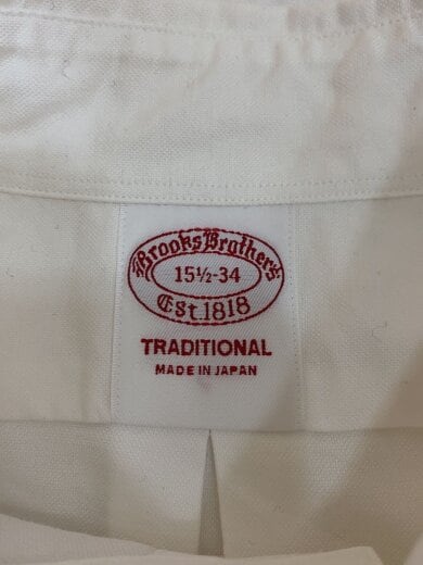 商品画像：日本製/TRADITIONAL/ボタンダウン/長袖シャツ/15.5/コットン/WHT/無地 3