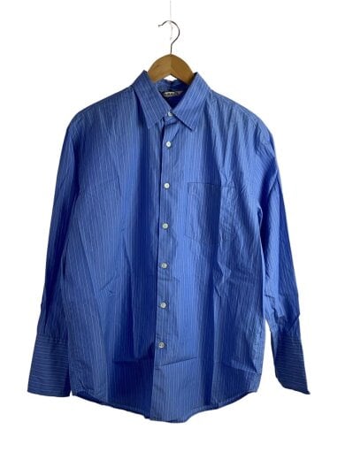 商品画像：長袖シャツ/O/コットン/ブルー/ストライプ/a25ss03ss 1