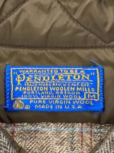 商品画像：長袖シャツ/M/ウール/ブラウン/チェック/70s/USA製 3