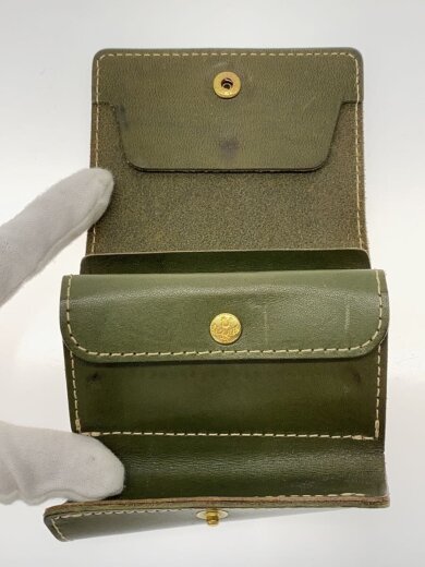 商品画像：3つ折り財布/レザー/カーキ/メンズ 4