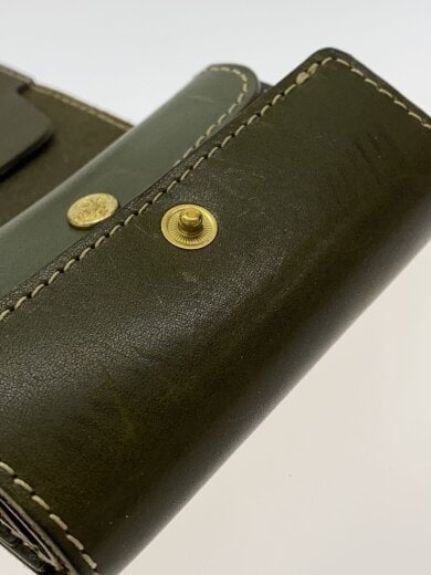 商品画像：3つ折り財布/レザー/カーキ/メンズ 7