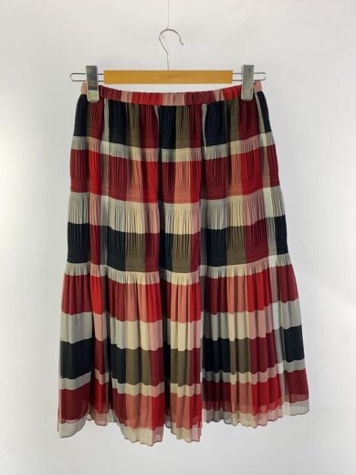 商品画像：ロングスカート/38/ポリエステル/レッド/チェック/55J71-504-16 2
