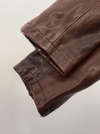 商品画像：シングルライダースジャケット/M/羊革/ブラウン/レザー// 5