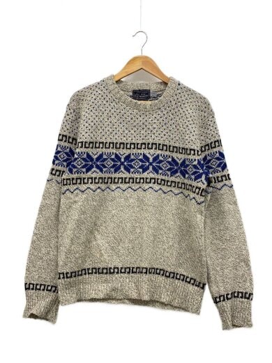 商品画像：PECONIC BAY TRADER/USA製/ニット・セーター(厚手)/L/ウール/GRY/総柄// 1